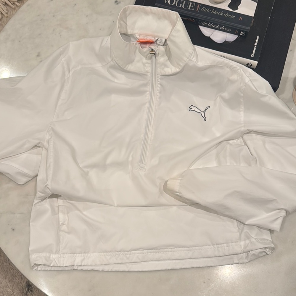 Puma White Half-Zip Pullover